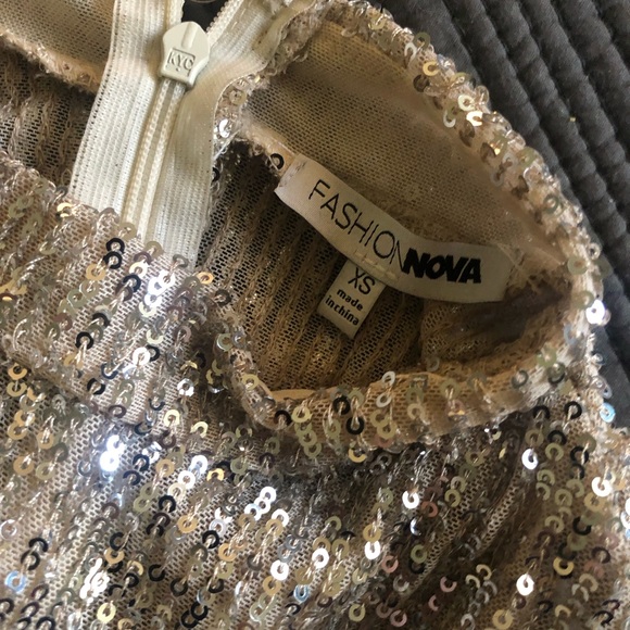 Brighter Than a Star Sequin Jumpsuit - Silver - Picture 3 of 3